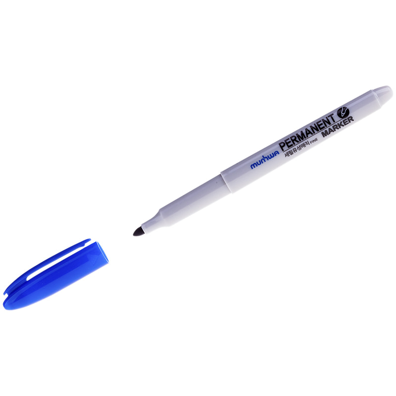 Маркер перманентный MunHwa синий, пулевидный, 1,5мм FPM-02 (уп.12шт) 235085