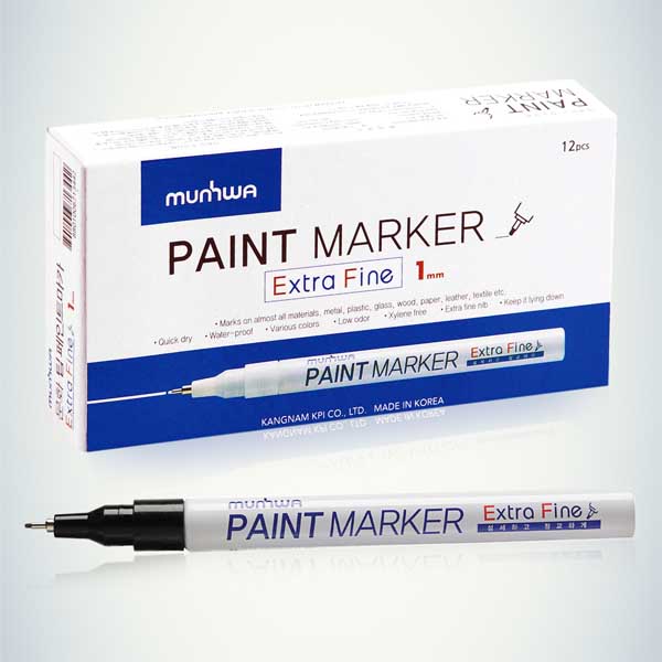 Маркер-краска MunHwa Extra Fine Paint Marker черная, 1мм, нитро-основа EFPM-01 (уп.12шт) 260031