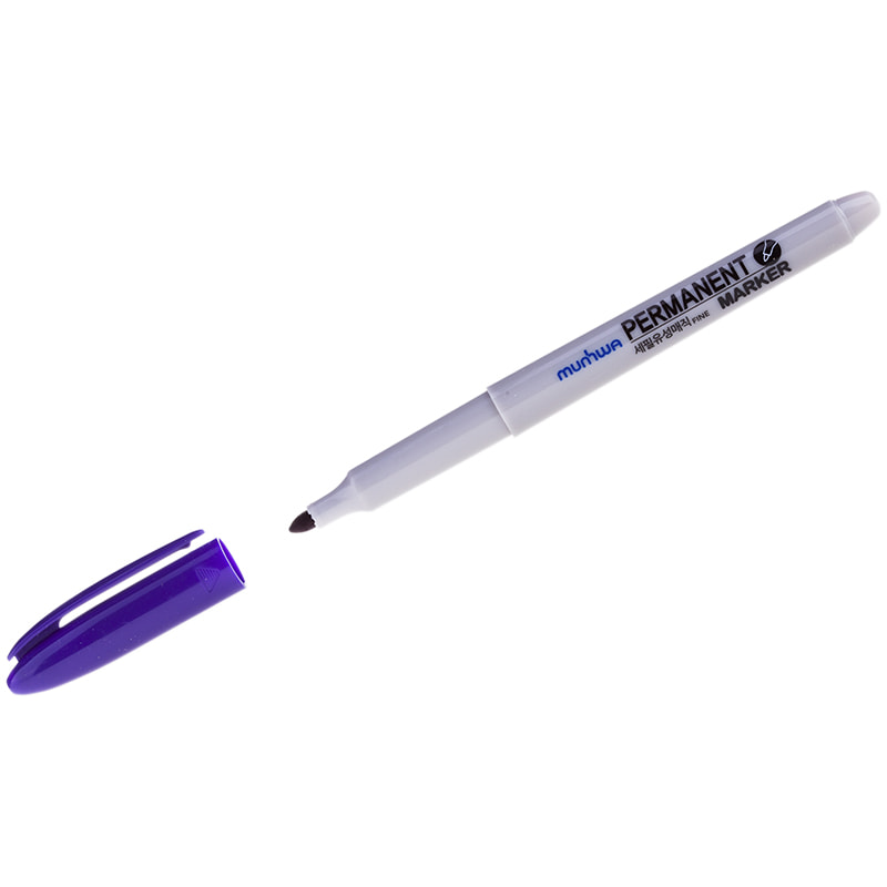 Маркер перманентный MunHwa фиолетовый, пулевидный, 1,5мм FPM-09 (уп.12шт) 235087