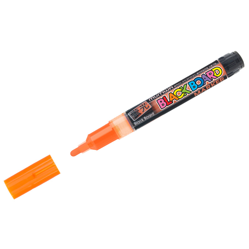 Маркер меловой MunHwa Black Board Marker оранжевый, 3мм, водная основа ВМ-11 (уп.6шт) 260041