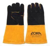 Краги спилковые жел./черн. кевлар (ДОКА) (RX4005,14, АВ)