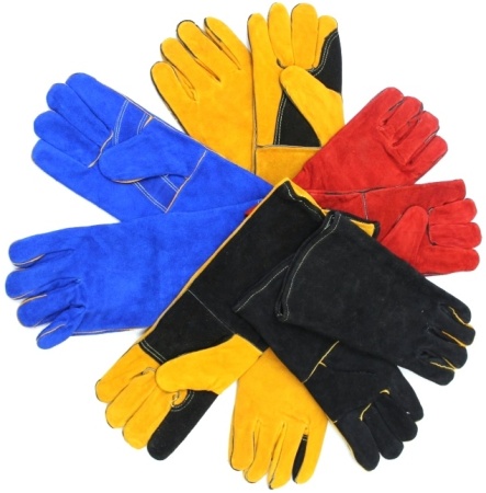 Краги спилковые жел./черн. с усил. пал. и лад. кевлар (ДОКА) (RXWS6070,14, АВ)