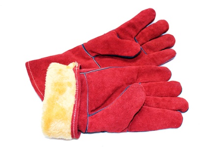 Краги спилковые красные утепленные кевлар (ДОКА) (RX4006,14,AB)