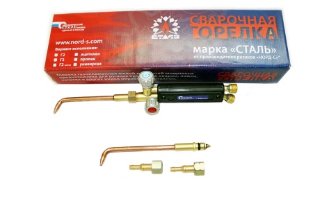 Горелка ацетиленовая Г2 мини (СТАЛЬ)  (наконечник цельнотянутый)