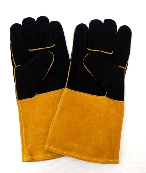 Краги спилковые жел./черн. кевлар (ДОКА) (RX4005,14, АВ)