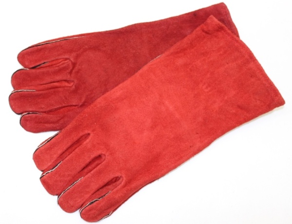 Краги спилковые красные (ДОКА) (RX4006,14,ВС)